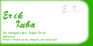 erik kuba business card